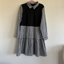 SHEIN Curve Women’s Dress Sz 1X Black & Black &White Plaid