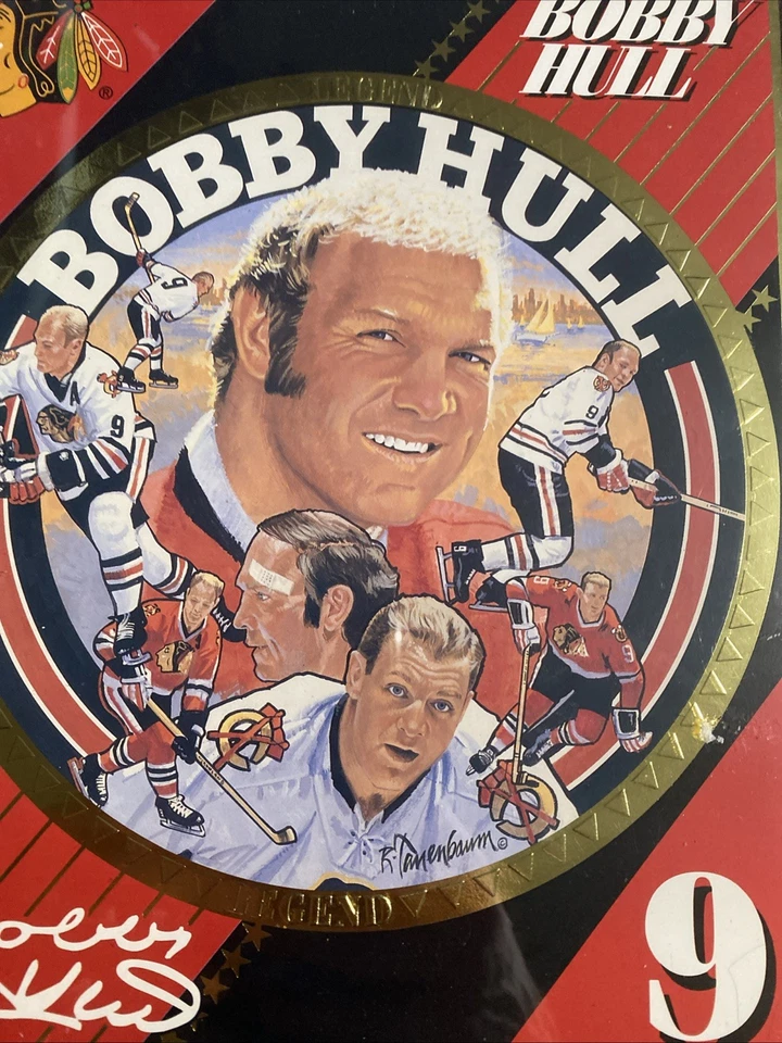 placa con ex jugador de hockey Chicago Blackhawks, Bobby Hull Foto 2 de 4