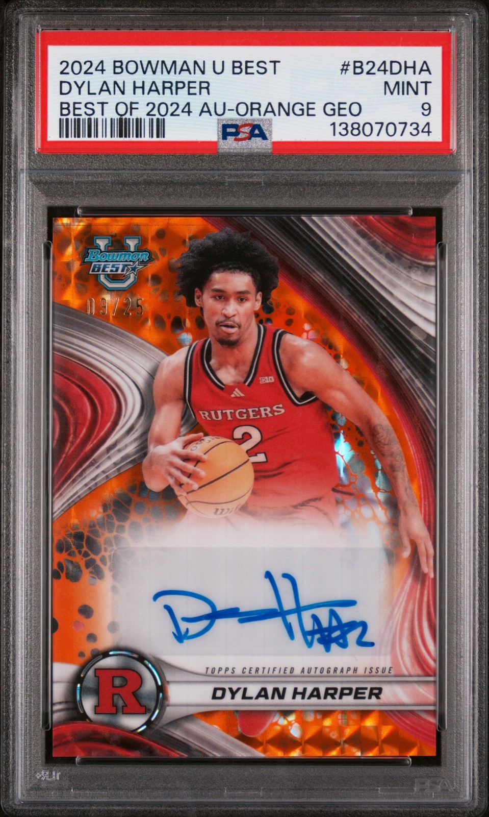 2024 BOWMAN UNIVERSITY BEST BEST OF 2024 AUTOS #B24DHA DYLAN HARPER 9/25 PSA 9