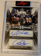 MARSHALL FAULK/ISAAC BRUCE 2026 LEAF SPORTS HEROES AUTO AUTOGRAPH CARD #1/1!