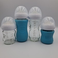 Philips Avent Natural Glass Baby Bottles Clear Wide Neck Anti Colic 4 Pack 