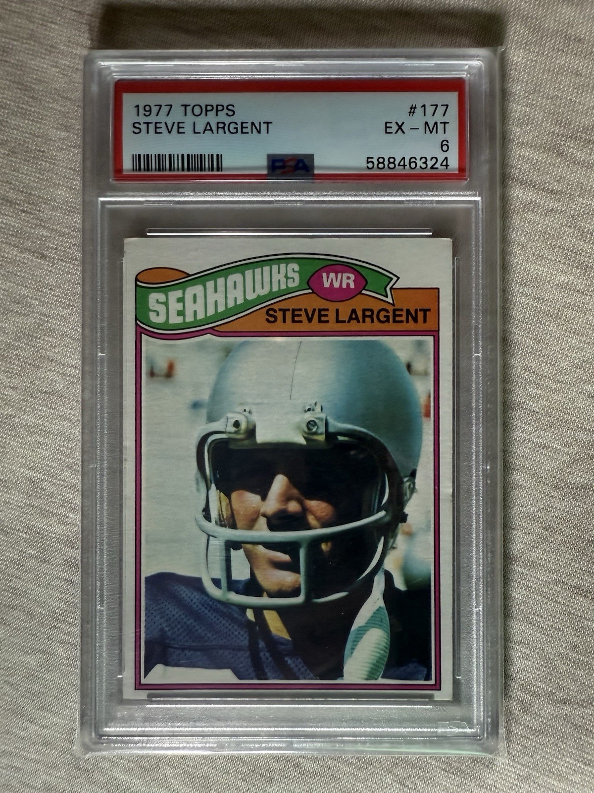 1977 Topps Football ROOKIE Steve Largent #177 - PSA 6 - Seattle Seahawks