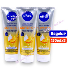 Nivea Super C Body Serum Sun Protect Sunscreen SPF50 PA  , 170 ml pack of 3