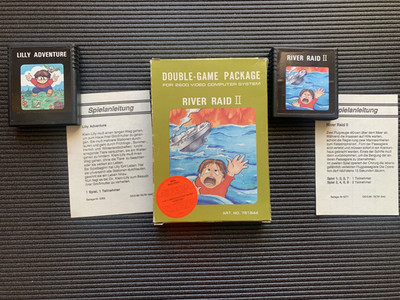 ATARI VCS 2600   DOUBLE-GAME PACKAGE: RIVER RAID II & LILLY ADVENTURE