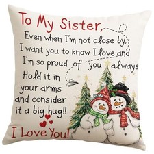to My Sister Throw Pillow Covers 20x20 Inch Sister 20" x 20" Pack of 1 Beige
