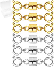 Double Magnetic Necklace Clasps and Closures, Necklace Extenders for Women, 1...
