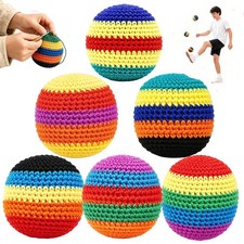 6 Pack Hacky Footbag Sack Set   Durable Knit Kick Bags Soft Kick Sack Balls