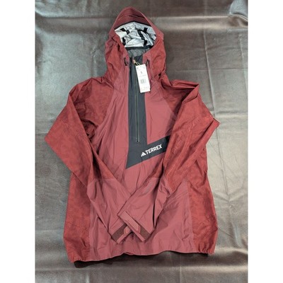 Adidas Terrex Prime RainRDY Hiking Jacket Women's Shadow Red Large MSRP $380