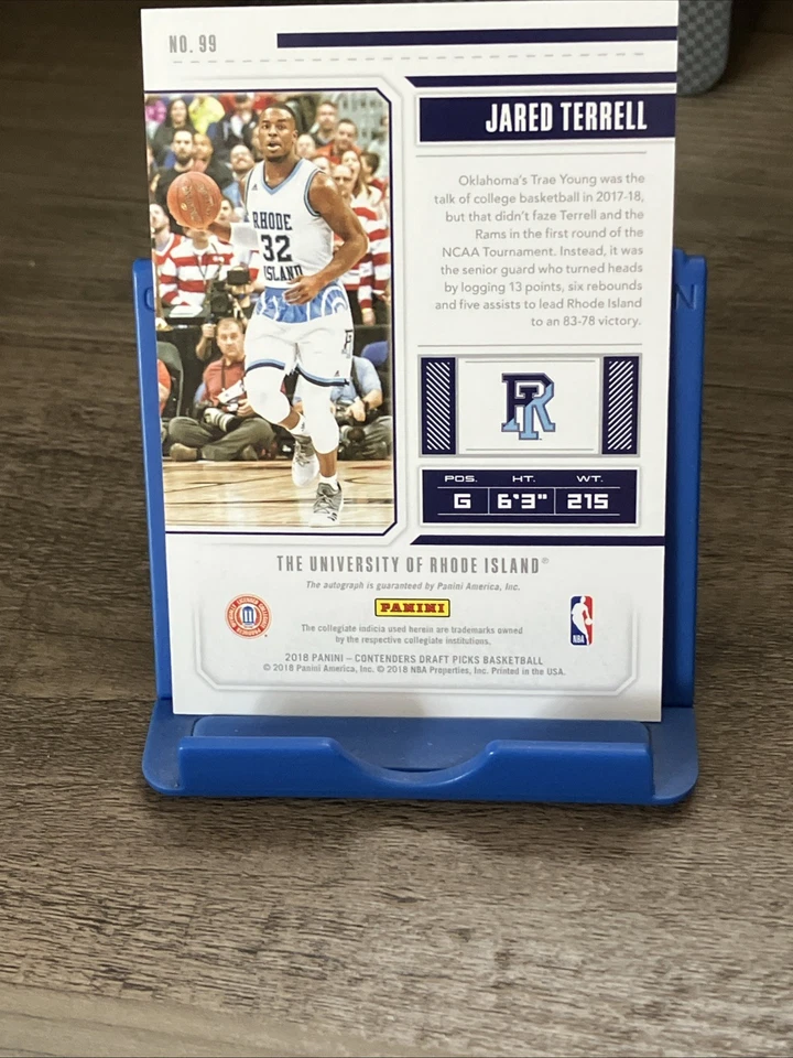 2018 Panini Contenders Draft Picks - College Ticket Jared Terrell #99 (AU, RC) - Image 2 of 2