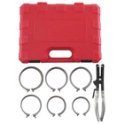 7PC Piston Ring Compressor Tool Set 73-111mm Ratchet Pliers Car Repair Kit