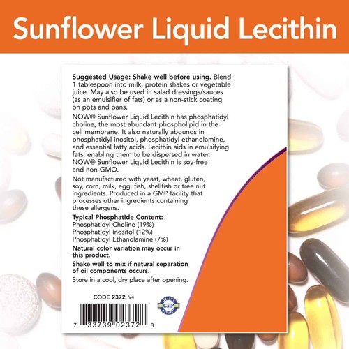 NOW FOODS Sonnenblumenlecithin 473ml - Bild 5 von 6