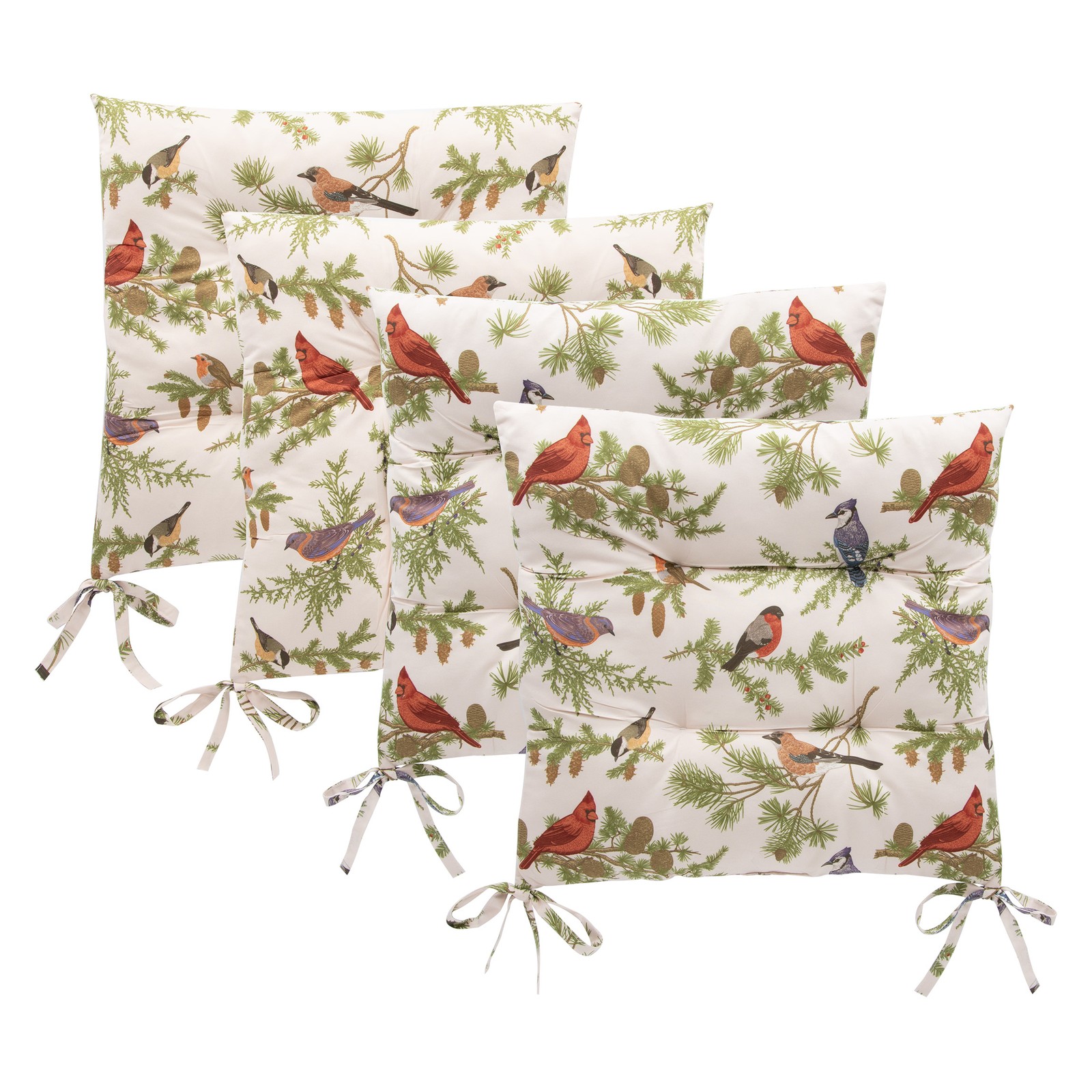 Подушечки для стульев Beautiful Birds цвета слоновой кости размером 17 x 17 дюймов 4 упаковки 5890₽