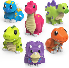   Dinosaur Mold Free Bath Toys, 6 Pack  Sealed, No Hole Bath Toys Design Keeps
