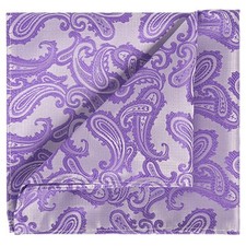 Mens Lavender Purple Pocket Square Paisley Napkin Hanky
