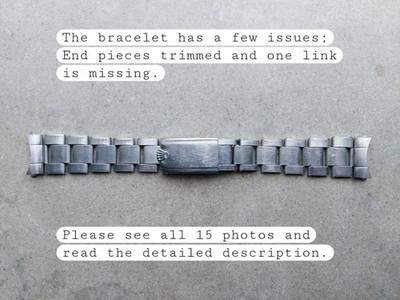 Vintage Rolex Rivet Oyster Bracelet Band 7206 w/ 75 ends 1969 (has a few issues)