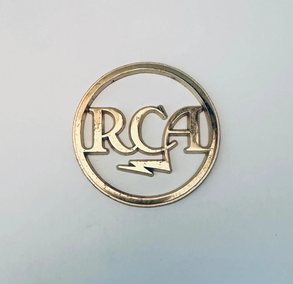 RCA Brass Logo Badge from RCA 501 Transistor Computer Rare Vintage Original 1958 - Image 2 of 4