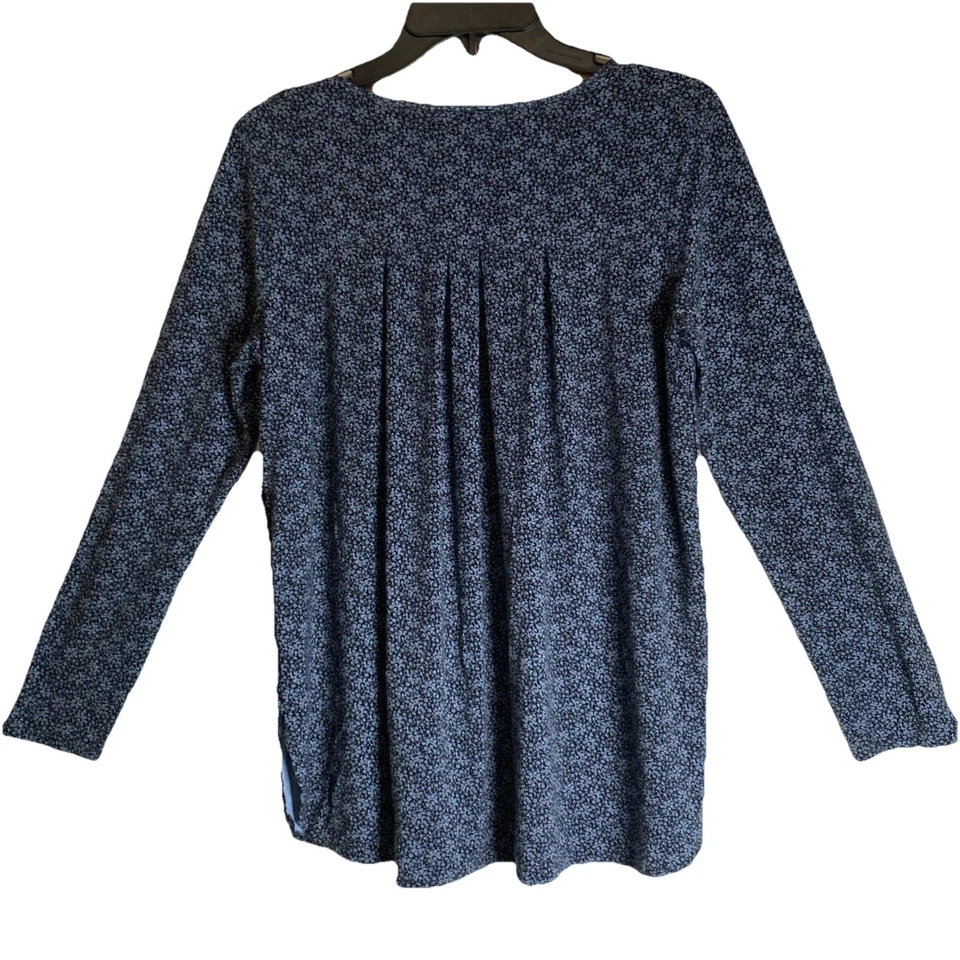 Top Mujer Colección J.Jill Wearever Talla S Pequeño Negro con Azul Floral Foto 3 de 4