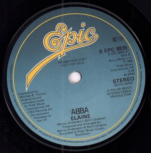 Abba Winner Takes It All 7" vinyl UK Epic 1980 Promo in pic sleeve but disc has - Picture 4 of 4