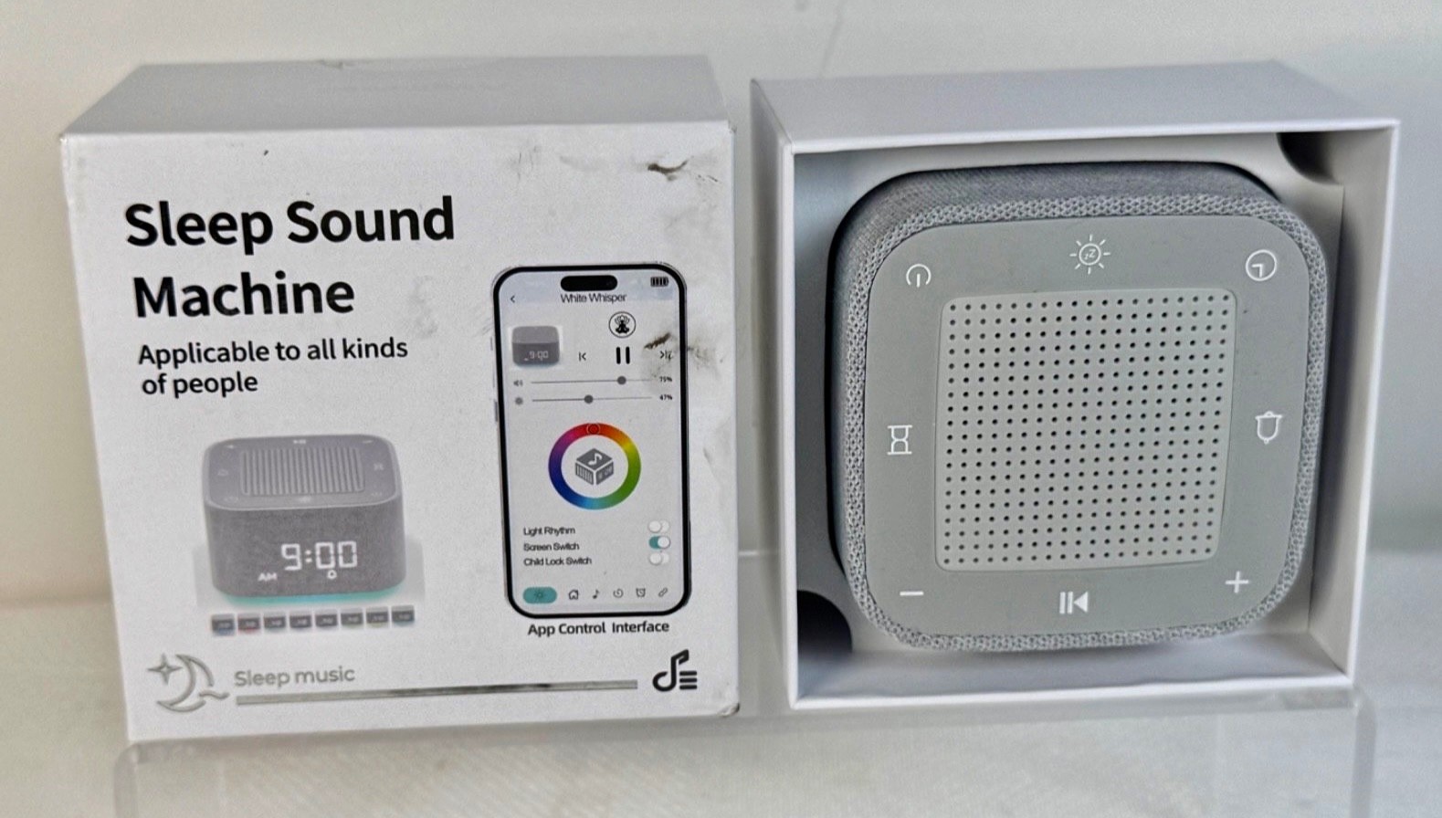 Sound Machine Alarm Clock, 32 Soothing Sounds, Night Lights 