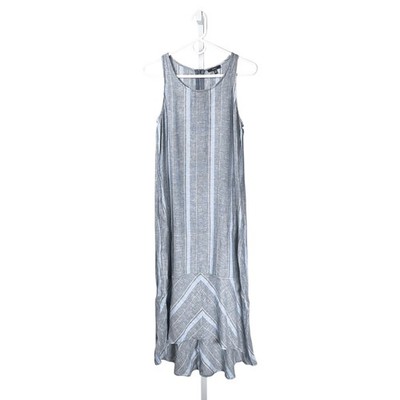 anthropologie blue linen dress Long Sleeve Dark Blue Formal Dresses A-line Pageant Dress 67556 – Viniodress main image 1