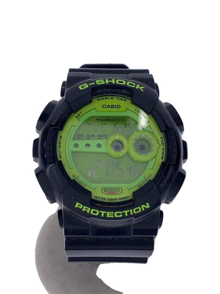 CASIO G-SHOCK GD-100SC-1JF Black Resin Quartz Digital Watch CASIO G-SHOCK GD-100SC-1JF Black Resin Quartz Digital Watch