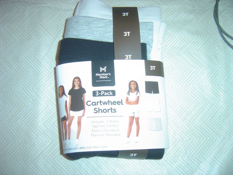 New Member's Mark Girl's 3-Pack Favorite Cartwheel Shorts 3T