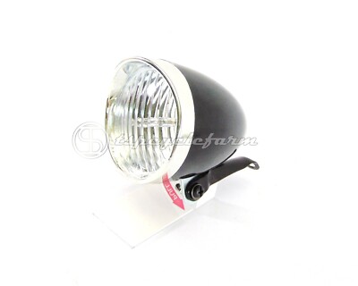 Faro Anteriore Bici LED Cromato Stile Retro Classico - Proiettore In Alluminio US