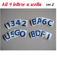 KIT di 4 LETTERE ADESIVE A SCELTA AUTO MOTO VETRINE ALTEZZA CM. 2 - FONT: MYRIAD