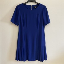 Tahari Women Dress Size 10 Blue Pleated