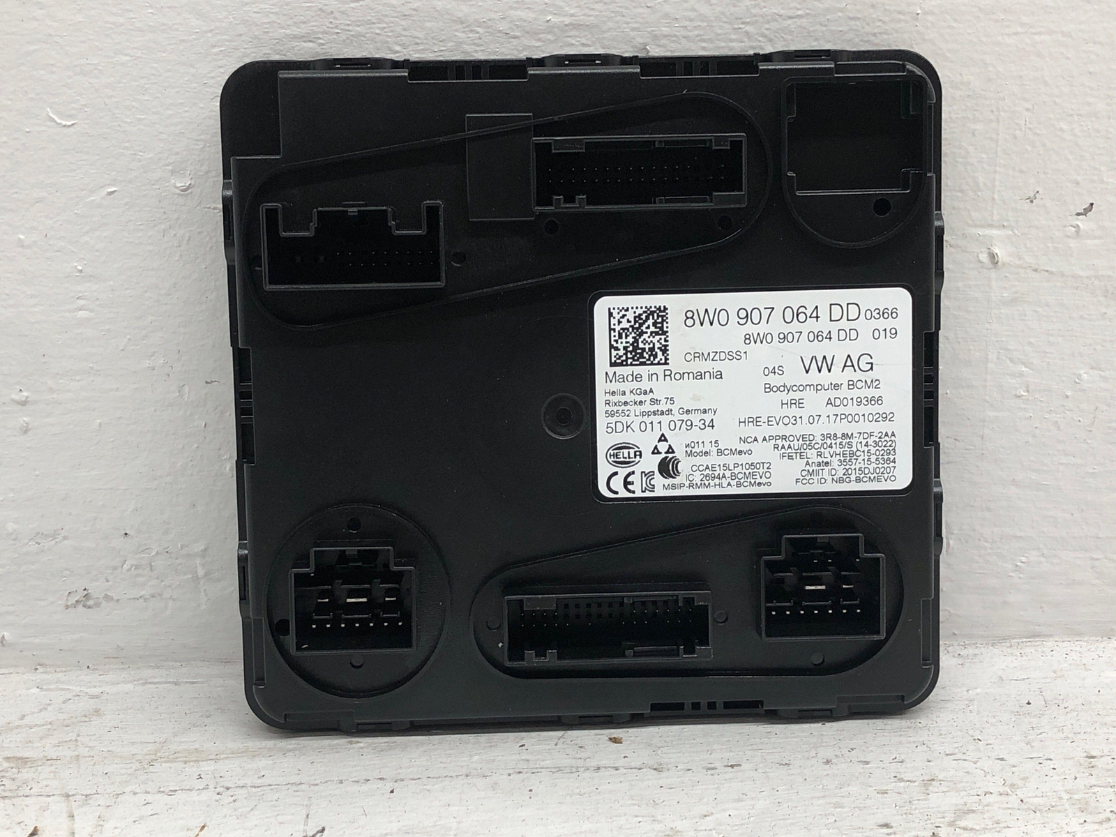 2016-2020 BENTLEY BENTATGA COMFORT SYSTEM BODY CONTROL MODULE UNIT 8W0907064DD