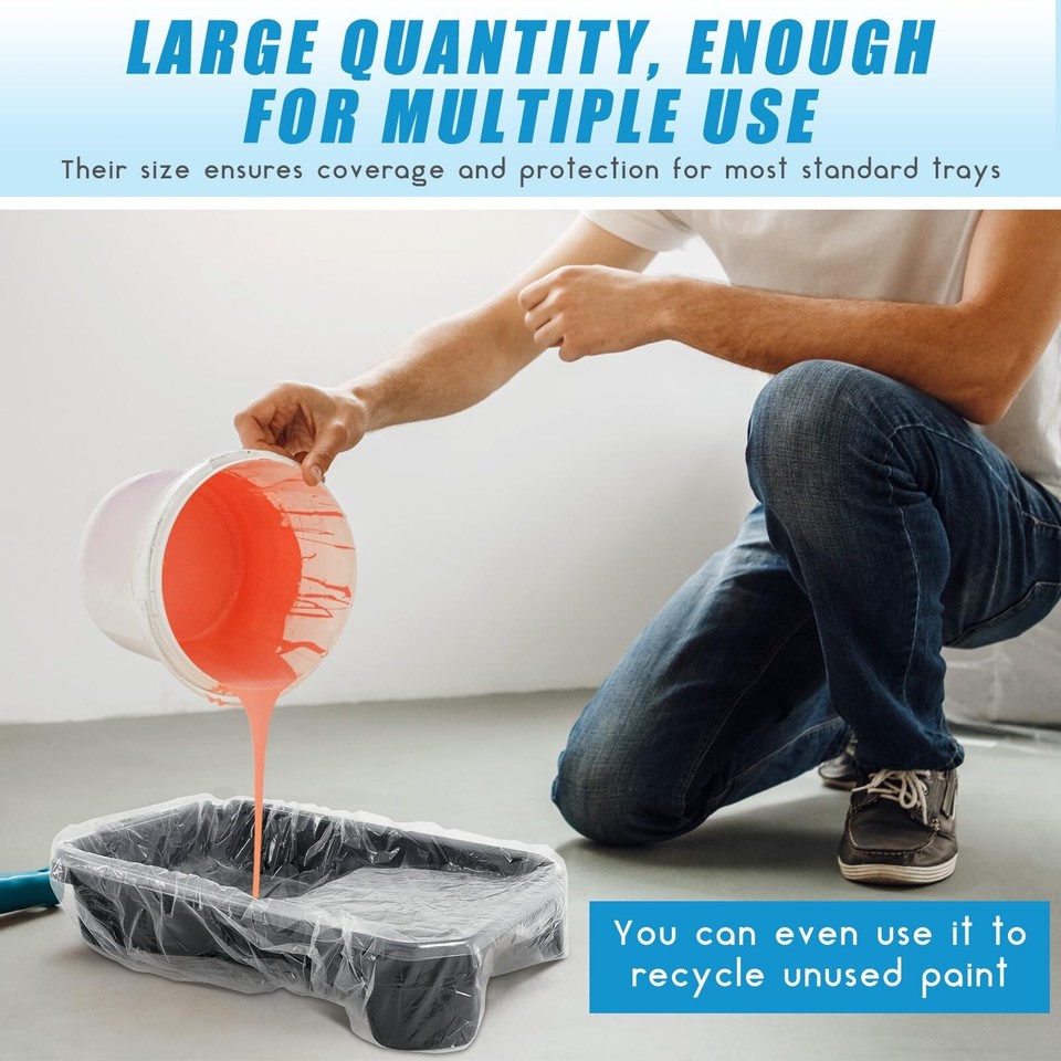 20 Pcs 18 Inch Paint Tray Liners Disposable Paint Roller Tray Liners