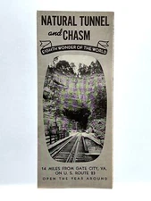 Vintage Eighth Wonder of the World Tunnel and Chasm Folded Paper Brochure Map