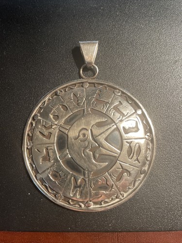 Vintage Sterling Taxco Astrology Zodiac Pendant