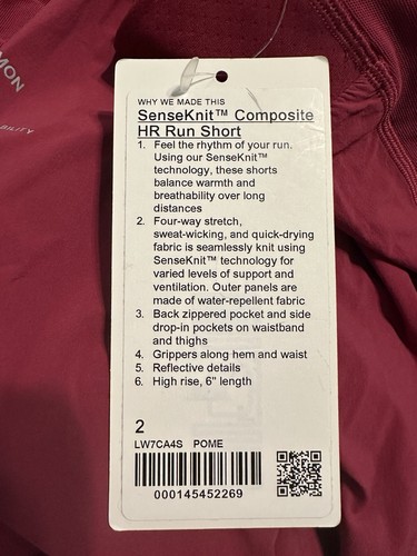 NWT Lululemon Senseknit Composite HR Running Shorts Woman’s Size 2 6” High Rise - Picture 3 of 6