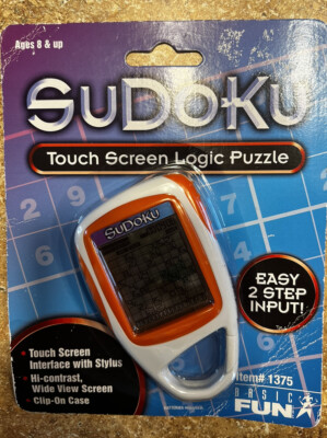Clip On Hand Held Sudoku touch screen game - NOS 2006 Sealed Basic Fun Inc.