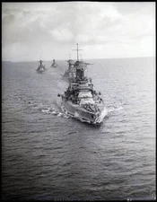 West Virgina Other Battleships Sea - Los Angeles CA- Here an aeria - Old Photo