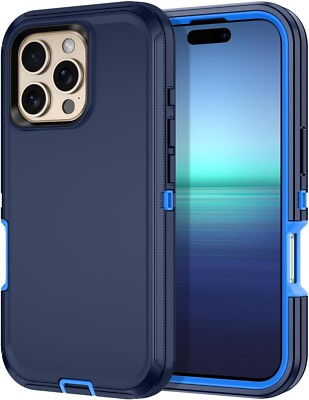 For Apple iPhone 16 15 14 13 12 11 Pro Max Shockproof Rugged Defender Case Cover
