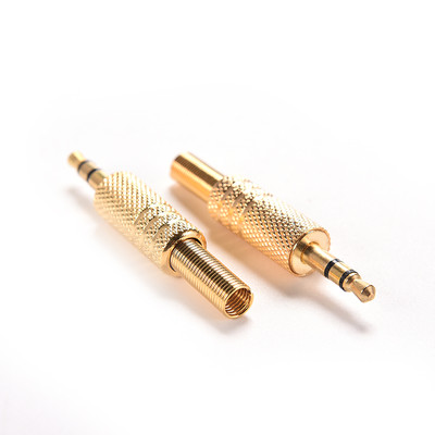 2x Stereo Audio Trs Connector Adapter Of 3 5mm 1 8 Male Jack Plug Gold P Zc Ebay