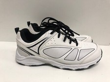 abram youth boys man made materials white and black lace up tennis Size 2