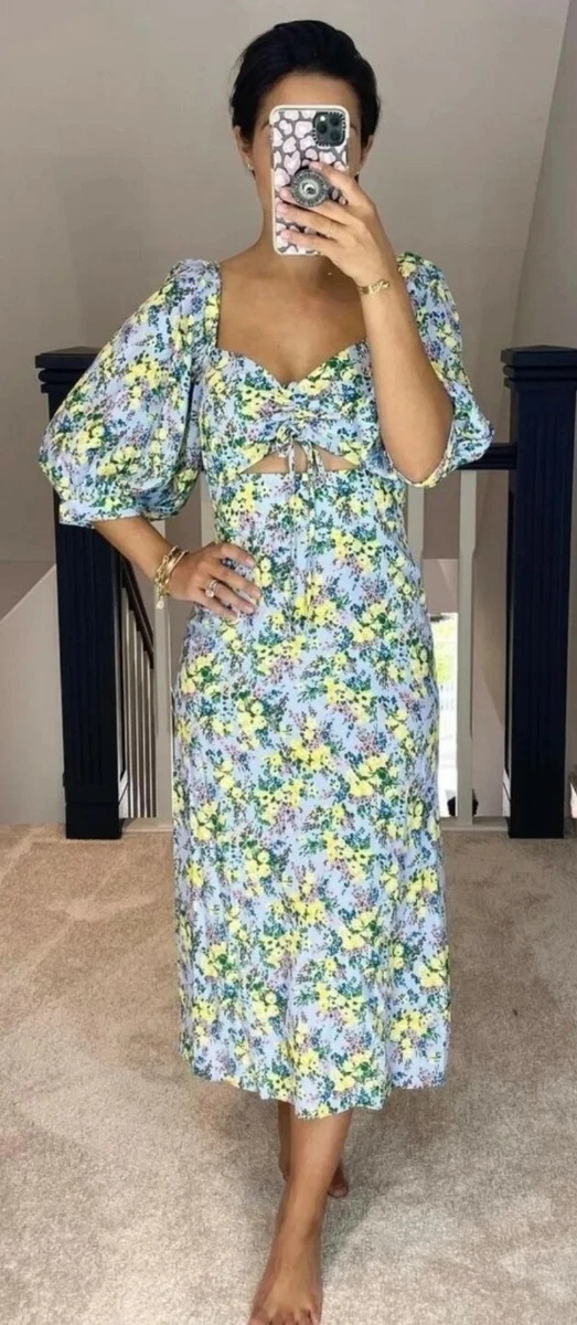 Topshop blue midi dress sale