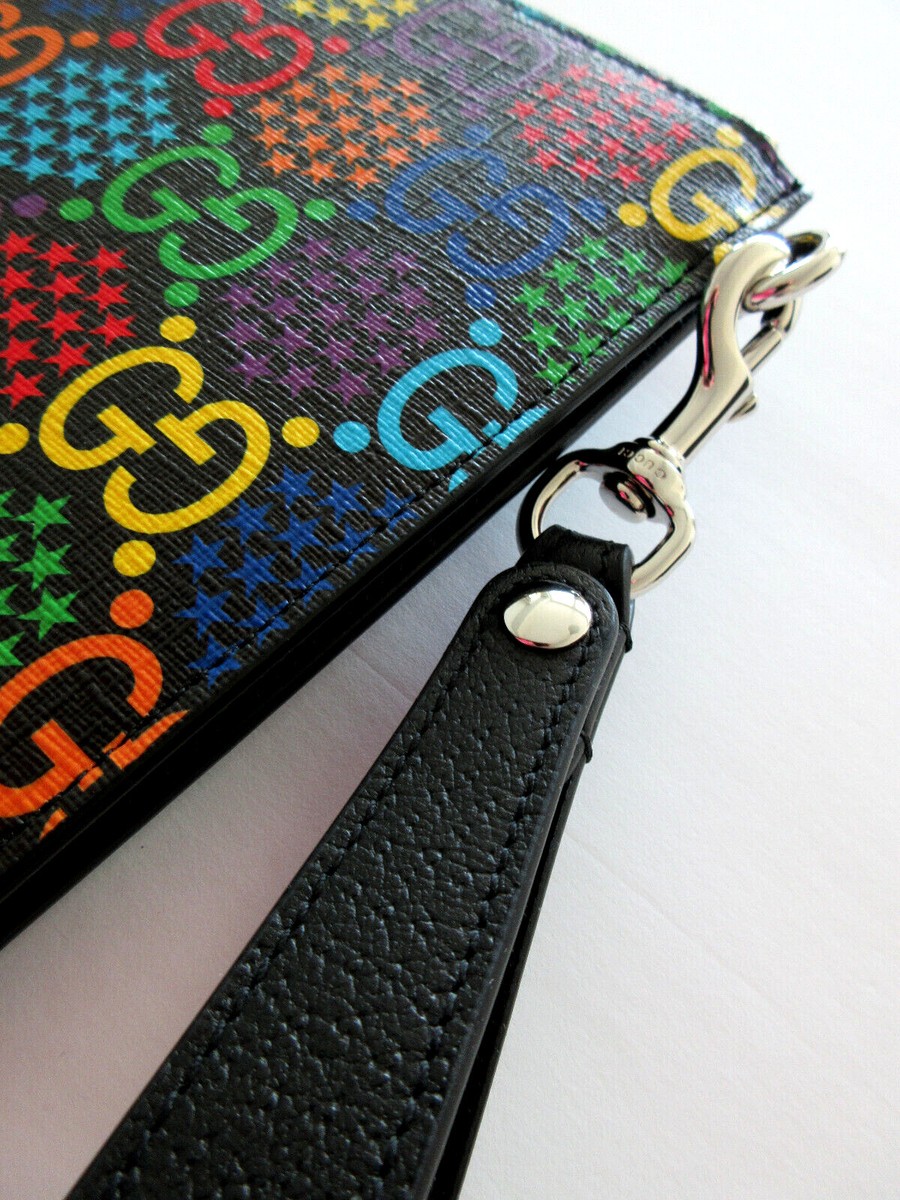 Gucci Psychedelic GG Supreme Clutch/ Large Wristlet, W Gucci box
