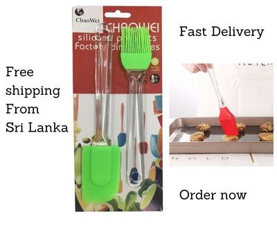 Chawowei 2 In 1 Silicon Spatula Bbq And Egg Brush Set From Sri Lanka Ebay