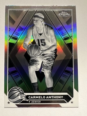 2024 Topps Chrome Carmelo Anthony Negative Refractor #27 Denver Nuggets