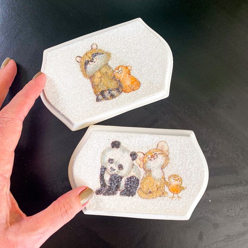 Targhe artistiche da parete da appendere vintage animali carini panda procione decorazione cameretta bambini - Foto 2 di 7