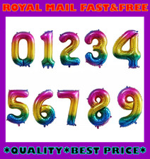 40" Giant Foil Colorful Gradient Number Balloons 0-9 Air Helium Birthday Balloon
