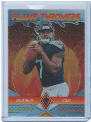 Malik Willis 2022 Panini Phoenix #FT-29 Flame Throwers Tennessee Titans