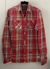 Scotch  Soda Amsterdam Men  s Distressed Flannel Shirt Size Medium Button Down