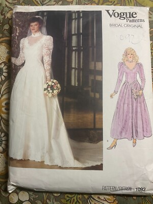 vogue bridesmaid dress patterns 1960s 2058 Misses Bride and Pattern Womens Vintage Wedding Sewing Pattern Size 10 Bust 34 1/2 Uncut Vogue Bridal Original 1826 Misses