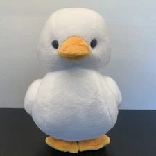 Bellzi Ducki Duck Plush 11” White Stuffed Animal Embroidered Tag Preowned Clean