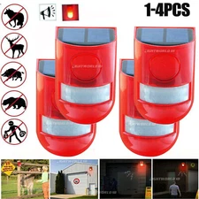 Solar Alarm LED Light Solar Strobe Light Wireless Motion Sensor Detector Outdoor